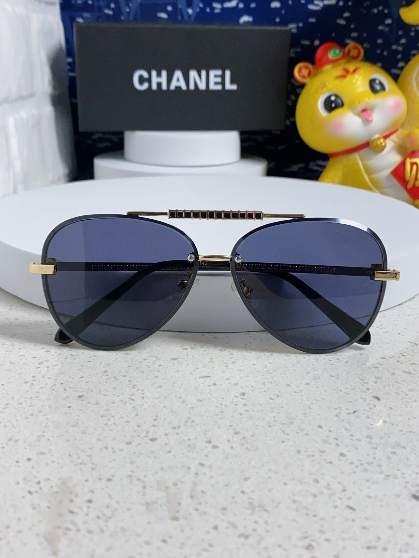 Chanel Crystal Aviator Sunglasses - Image 3