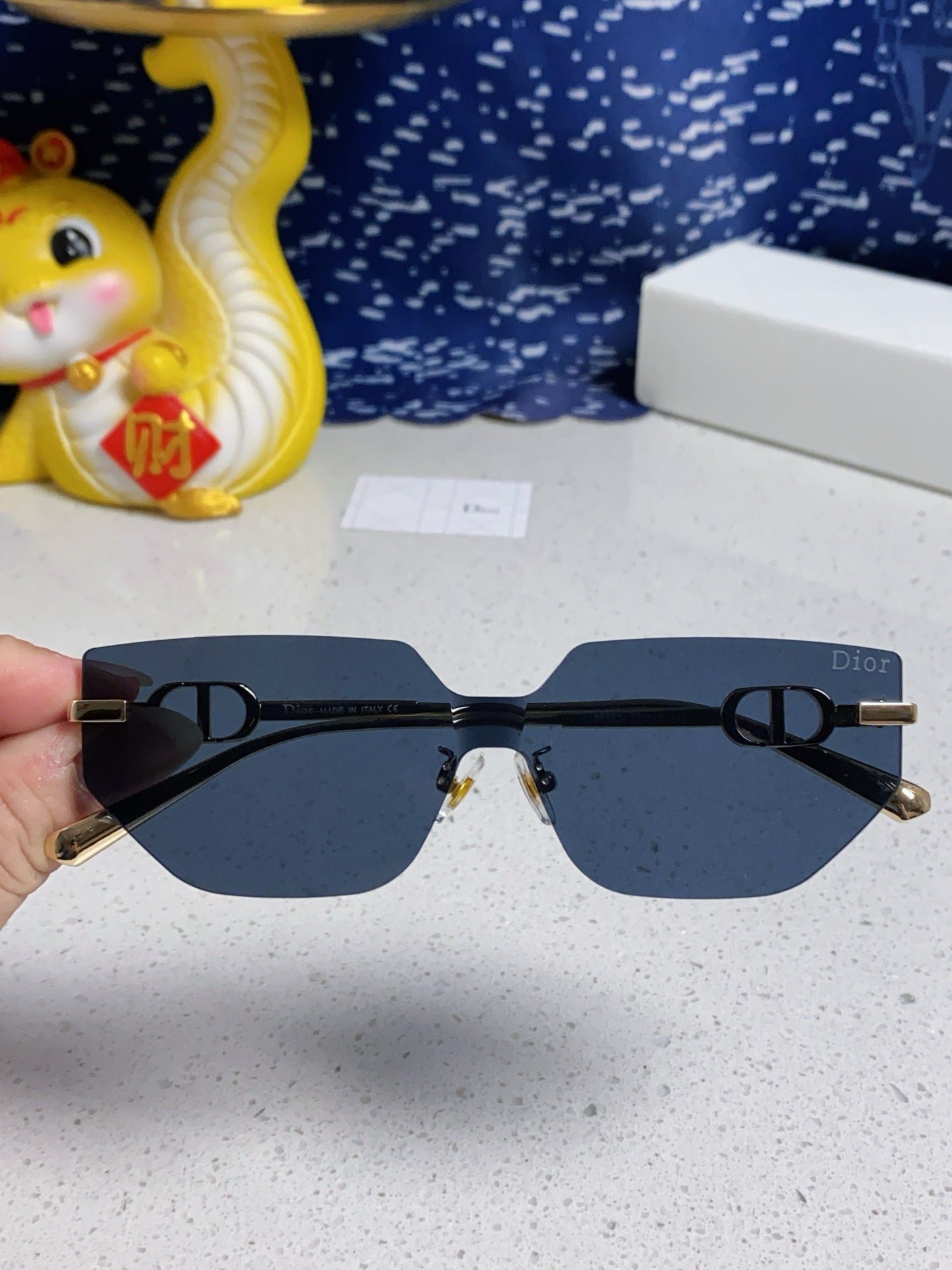 Alternative view of DIOR MONTAIGNE SUNGLASS 563194 IN GOLD METAL GREY LENSES