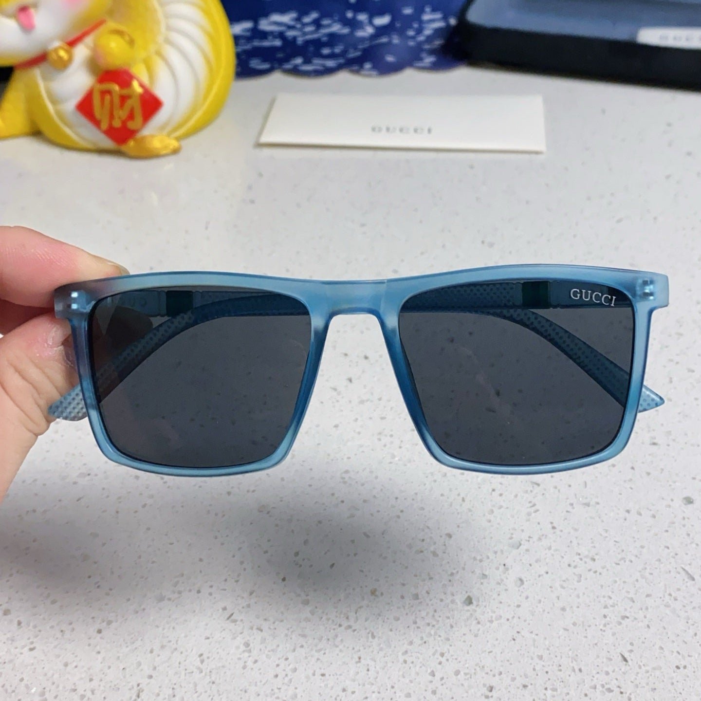 GUCCI Blue Acetate Square Shades - Image 4