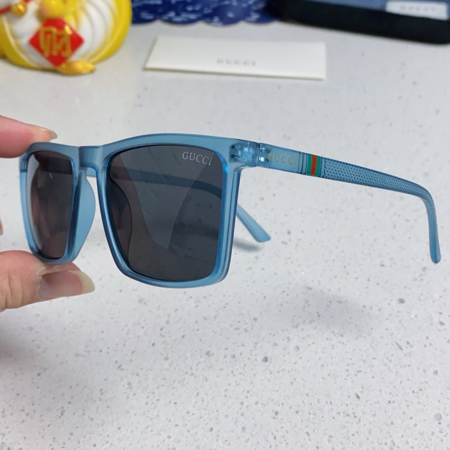 GUCCI Blue Acetate Square Shades - Image 5
