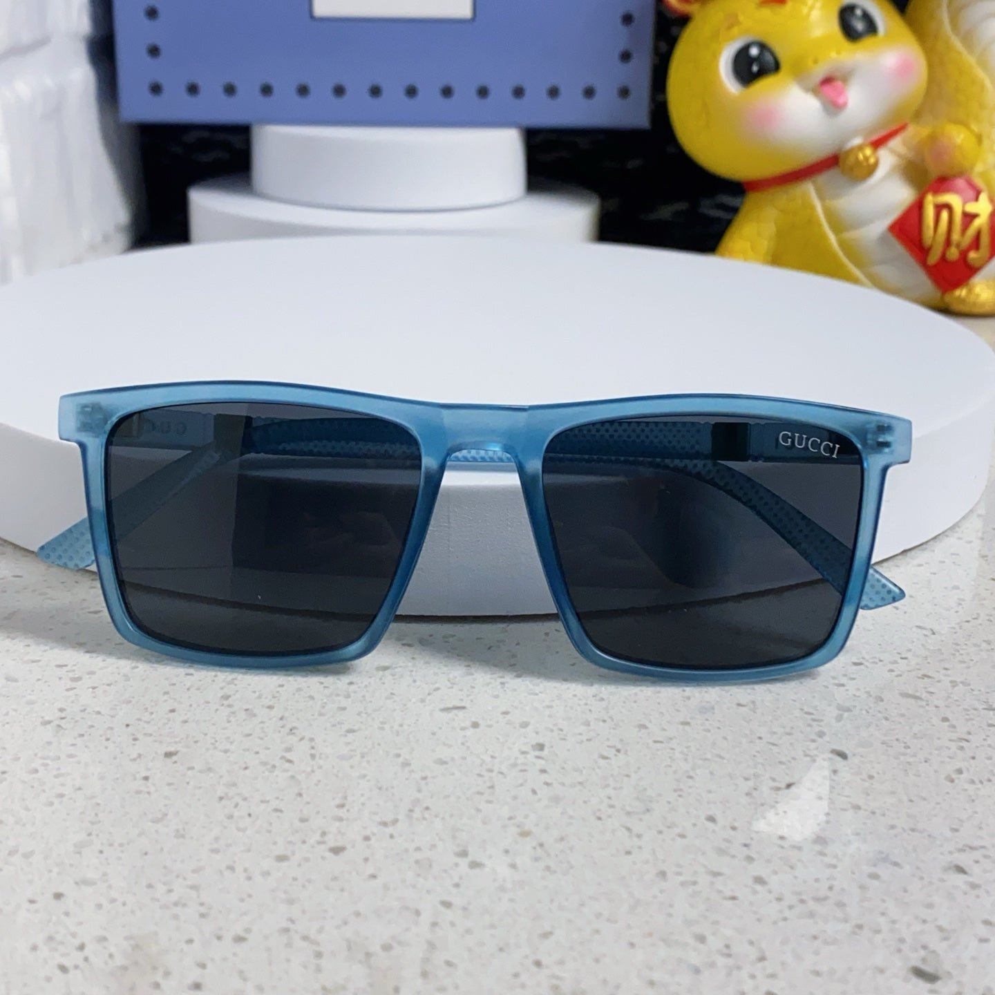 GUCCI Blue Acetate Square Shades - Image 7