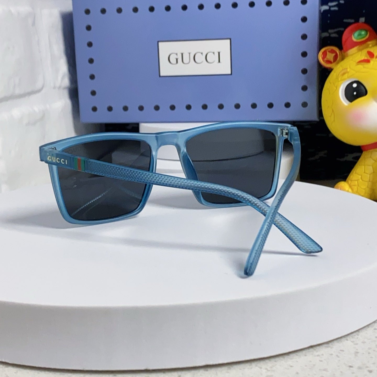 GUCCI Blue Acetate Square Shades - Image 8