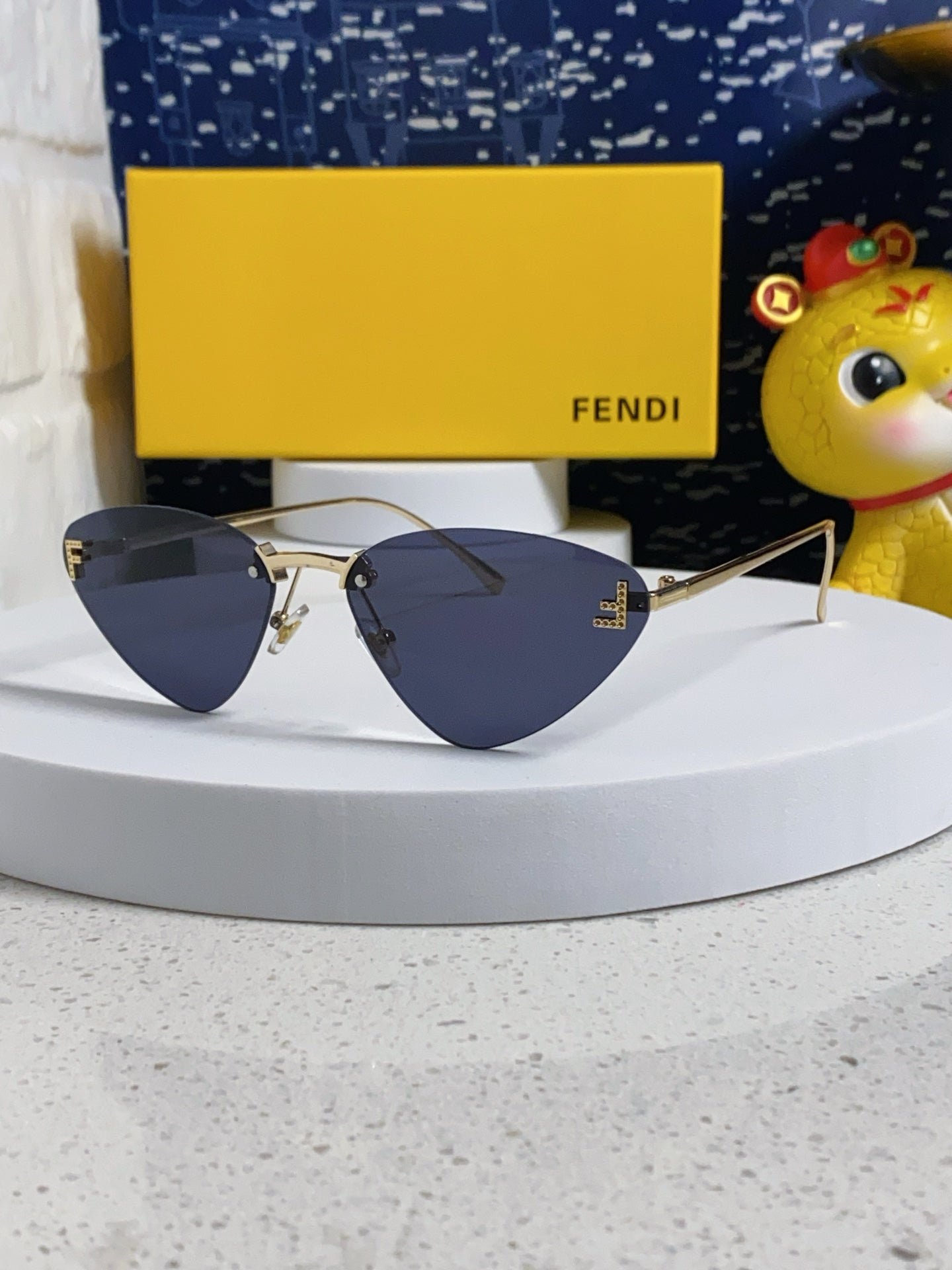 Alternative view of FENDI Frameless Triangular Gradient Sunglasses