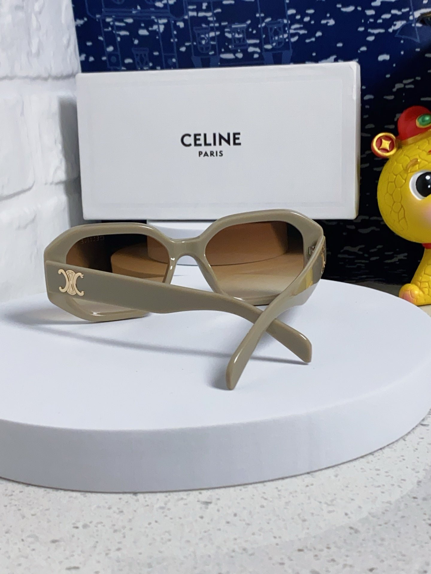 CELINE Beige Hex Lens Shades - Image 7