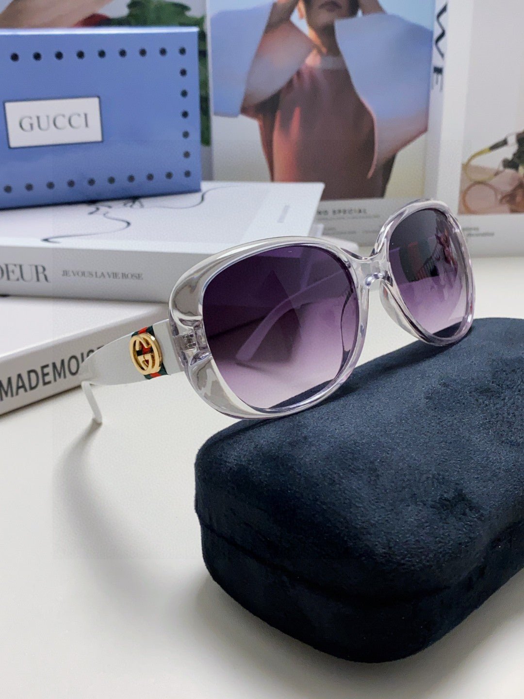 GUCCI Clear Oval Gradient Shades - Image 13