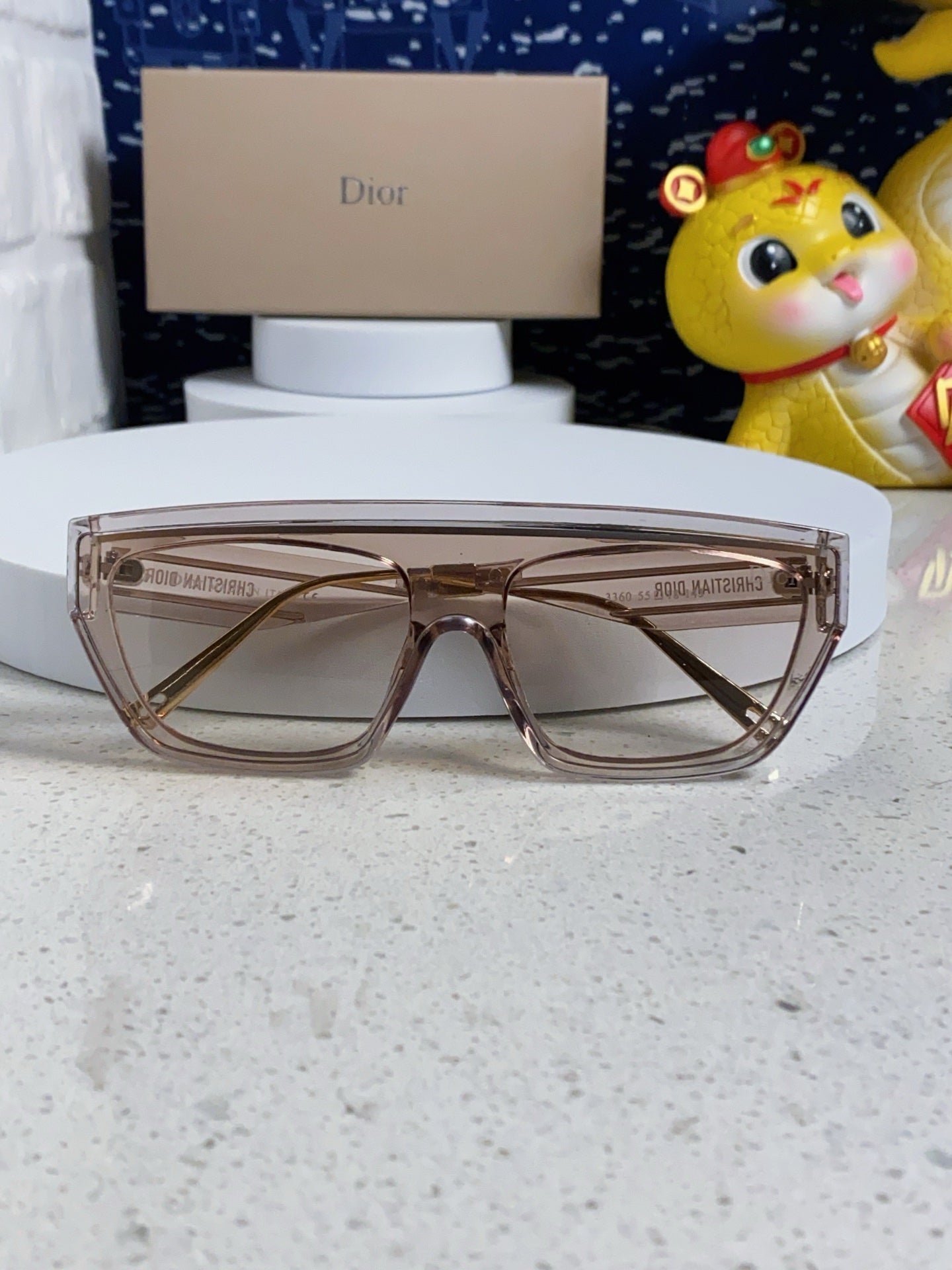 Alternative view of DIOR MONTAIGNE SUNGLASS CLUB M7U IN BROWN CLEAR ACETATE