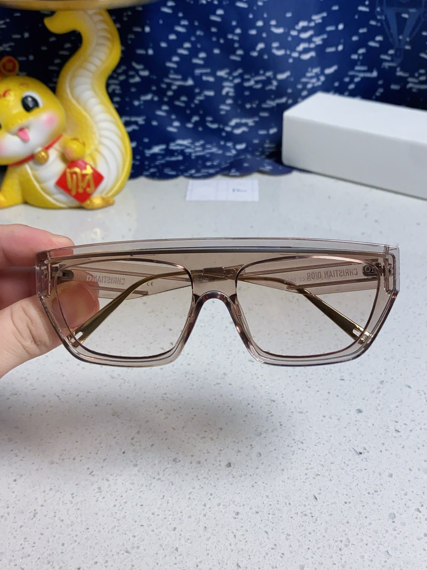 Dior Transparent Brown Shield Sunglasses - Image 7