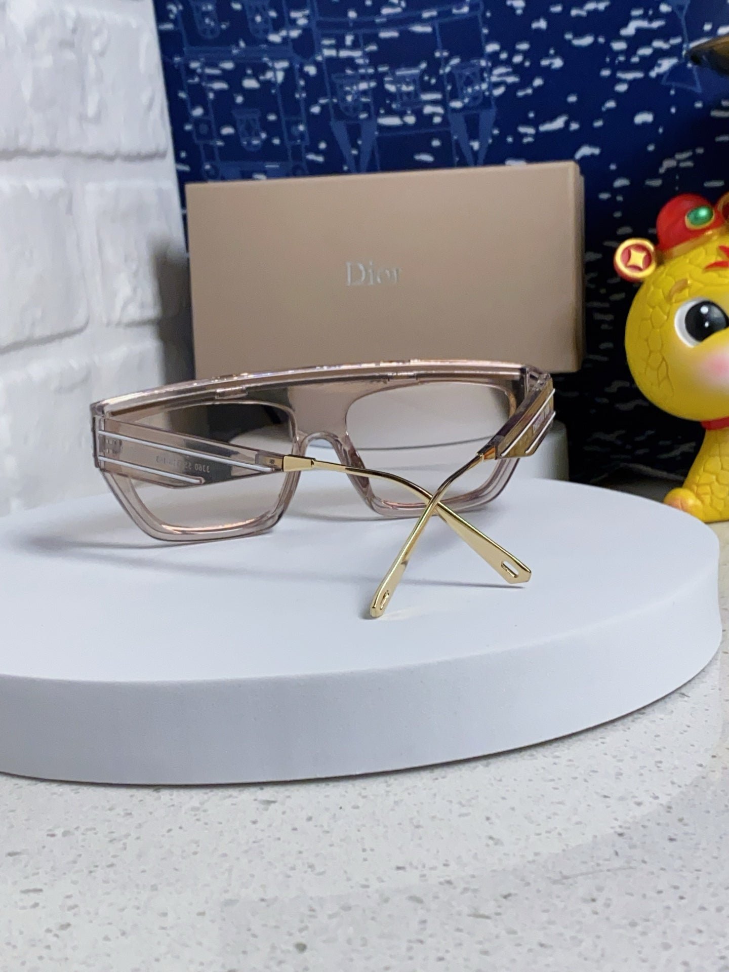 Dior Transparent Brown Shield Sunglasses - Image 8