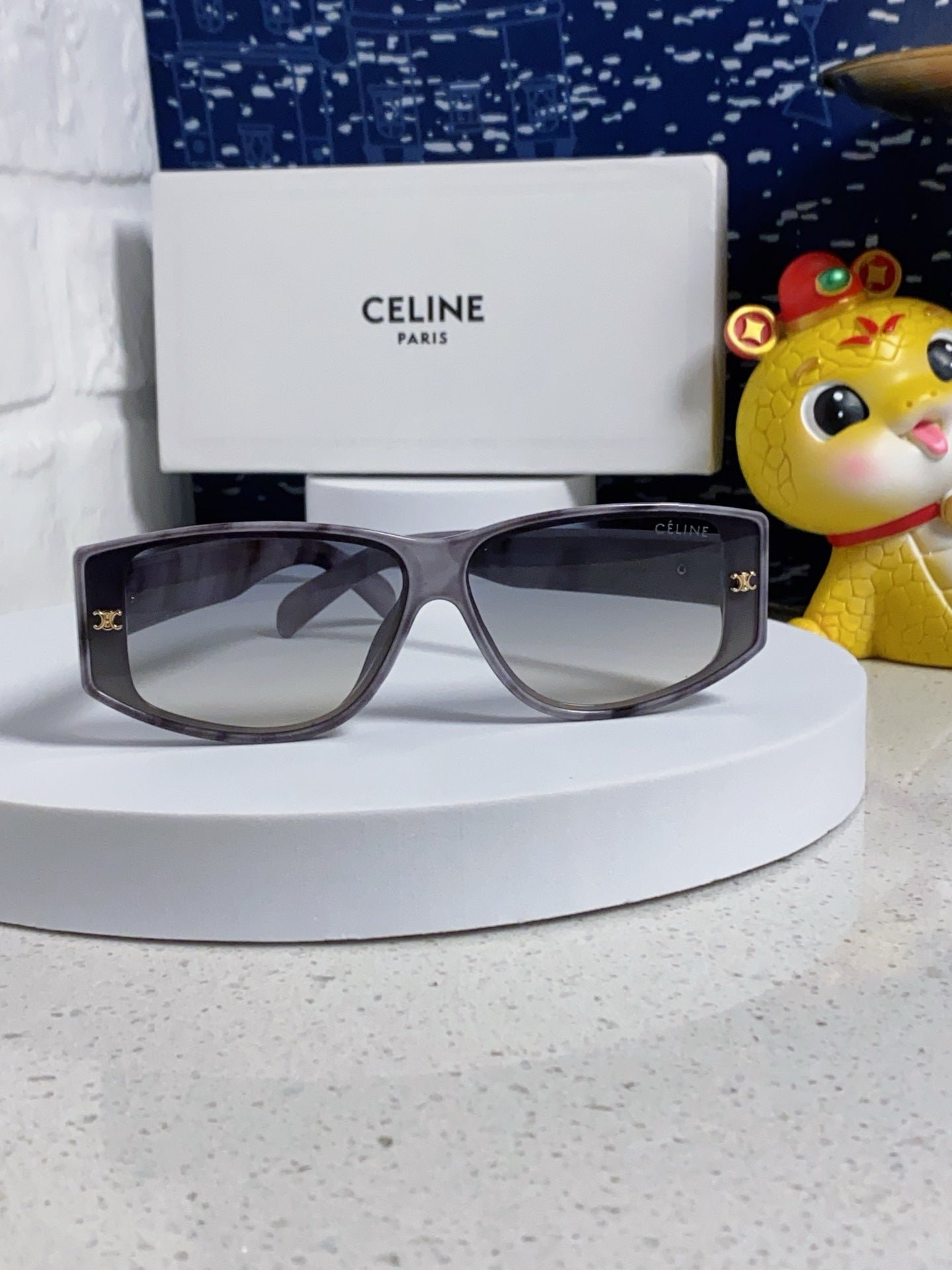 CELINE Grey Marble Square Shades - Image 3