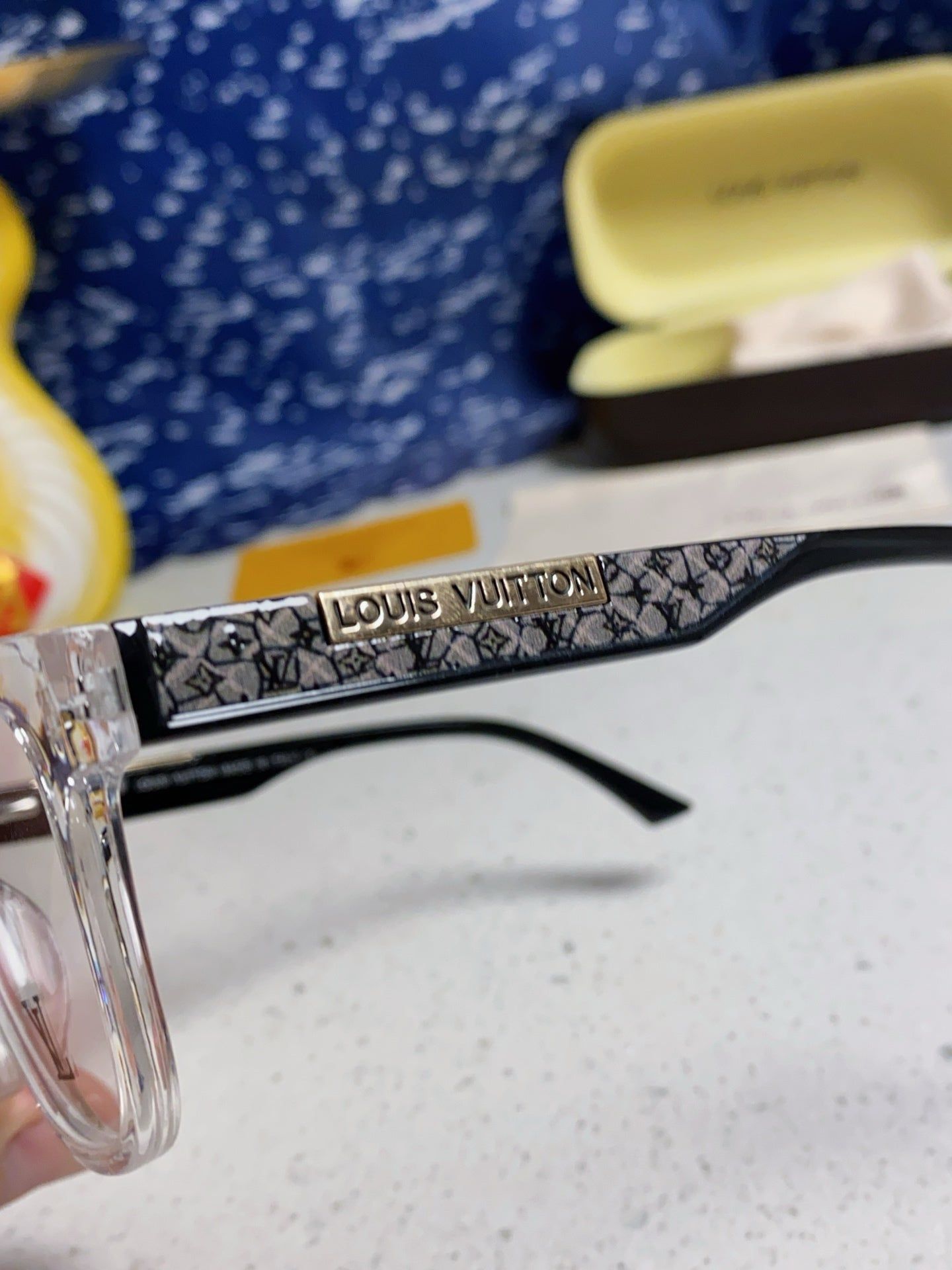 LV Clear Acetate Rhinestone Cat-Eye Optical Glasses - Image 10