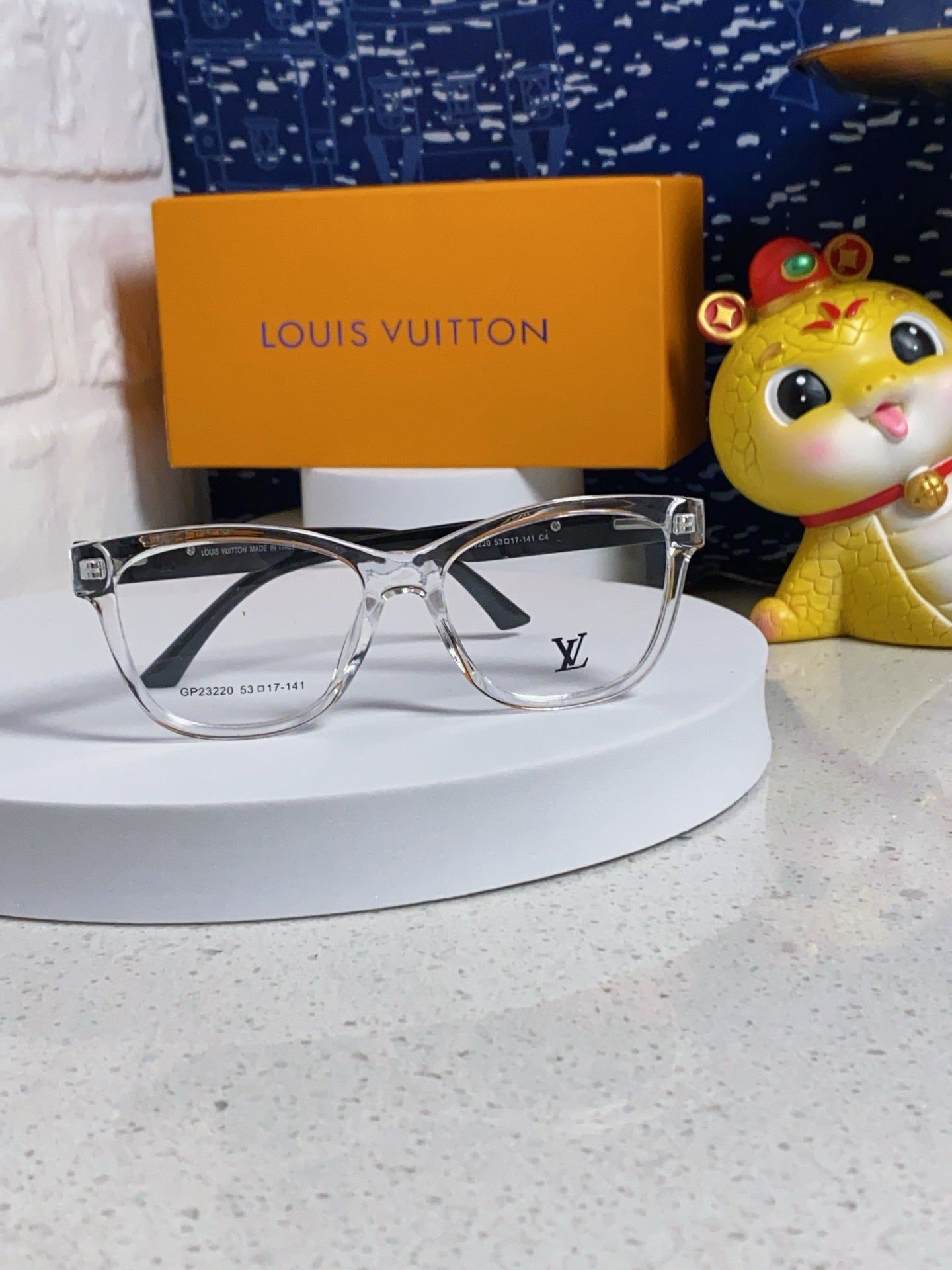 LV Clear Acetate Rhinestone Cat-Eye Optical Glasses - Image 8