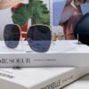 GUCCI Gold Chain Metal Square Shades