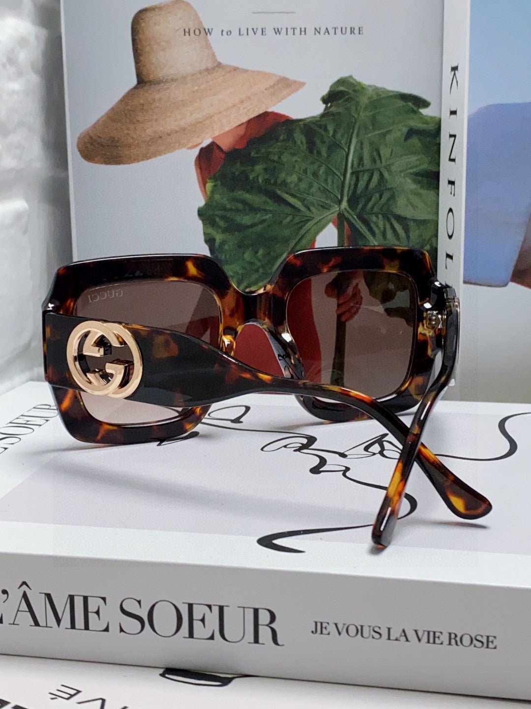 SQUARE FRAME SUNGLASSES GG0178S IN ACETATE EMBOSSED LOGO - Image 7