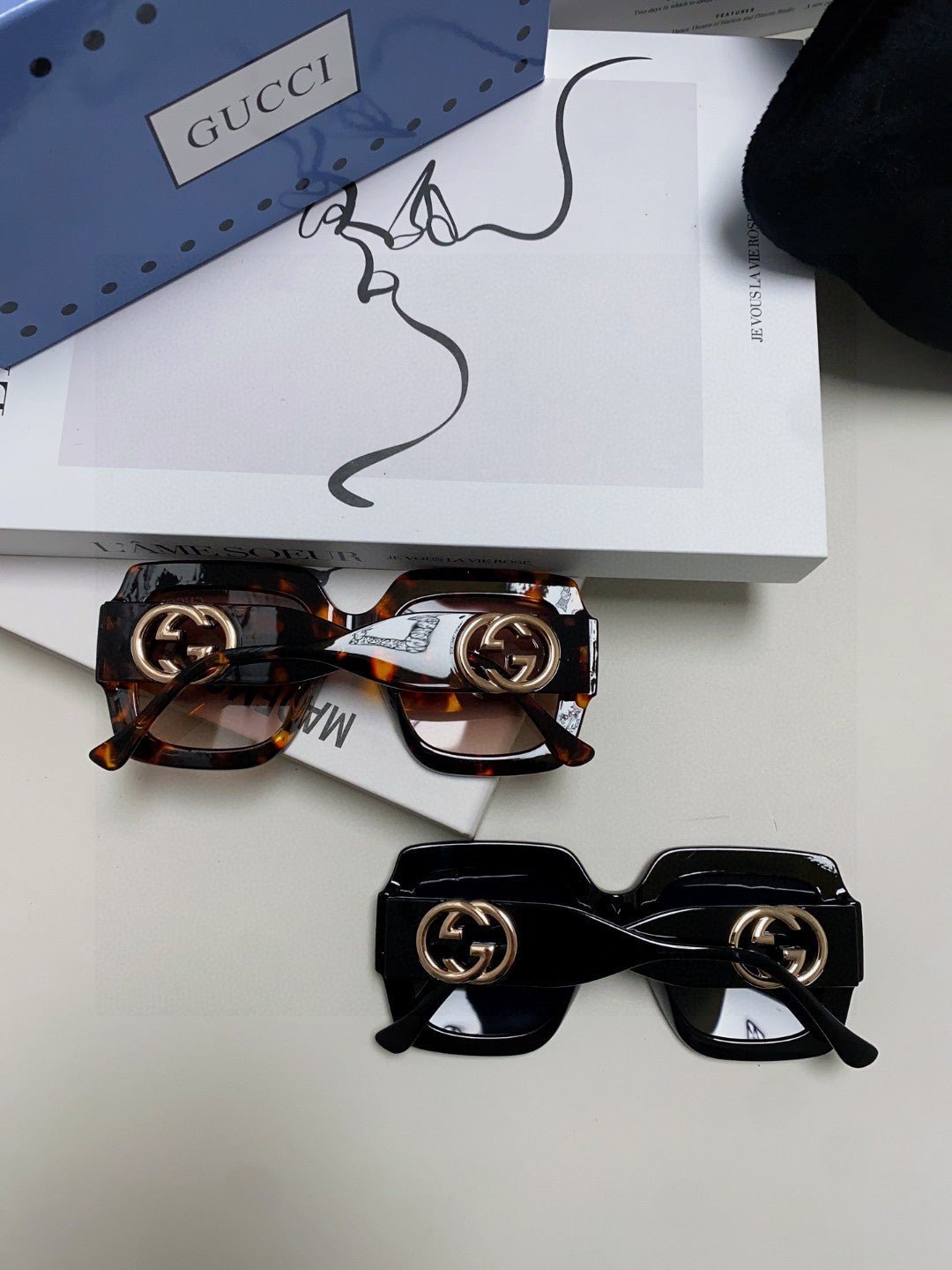 SQUARE FRAME SUNGLASSES GG0178S IN ACETATE EMBOSSED LOGO - Image 11