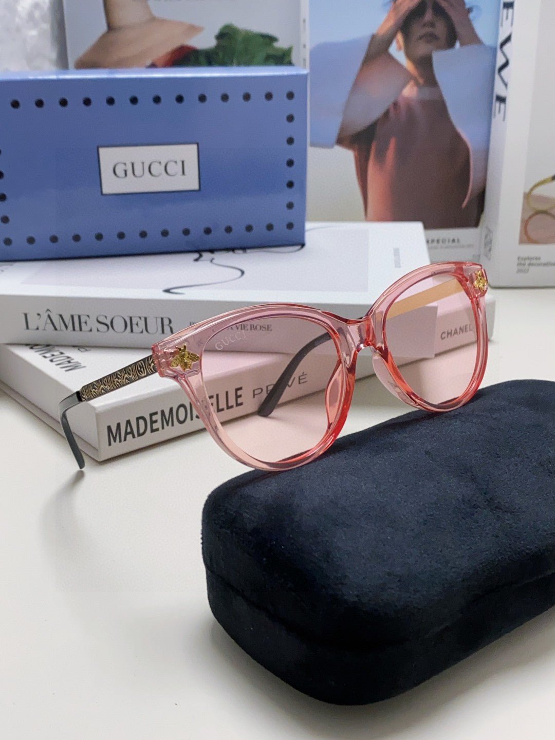 Gucci Pink Cat-eye Sunglasses - Image 14