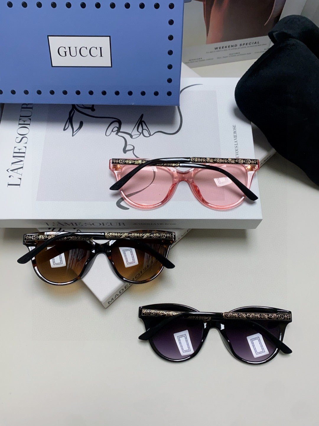Gucci Pink Cat-eye Sunglasses - Image 16