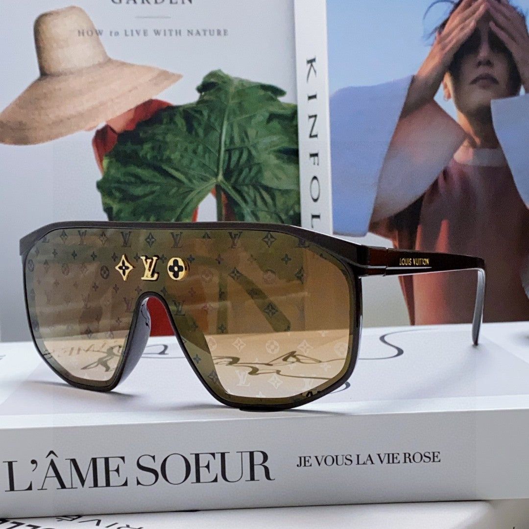 LV Full Monogram Shield Visor Sunglasses