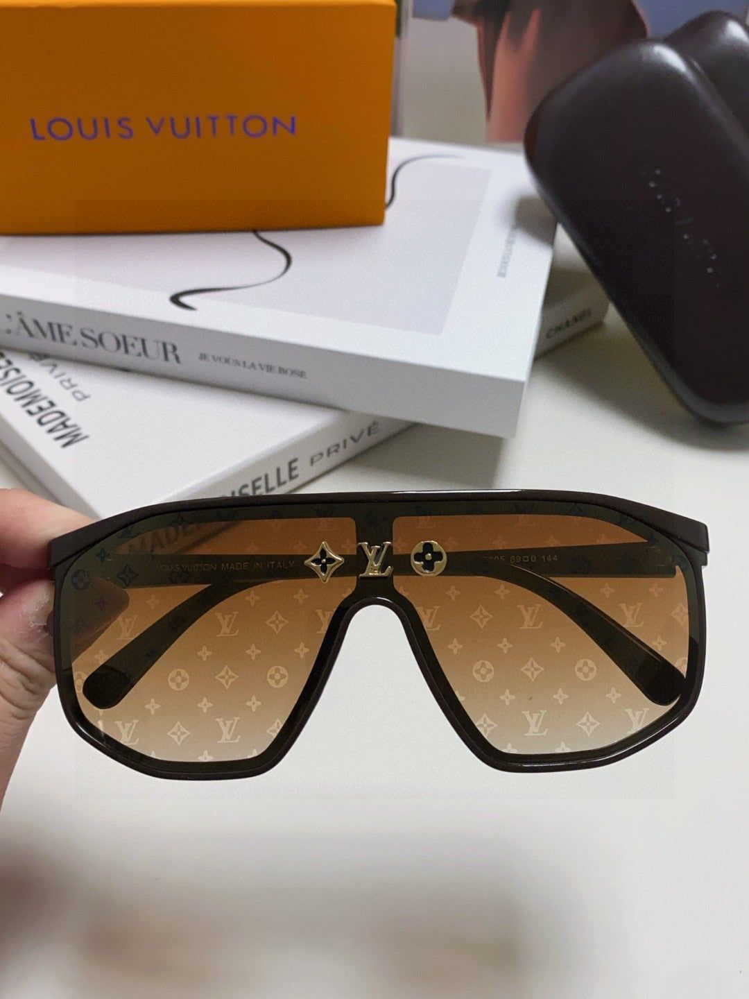 LV Full Monogram Shield Visor Sunglasses - Image 3