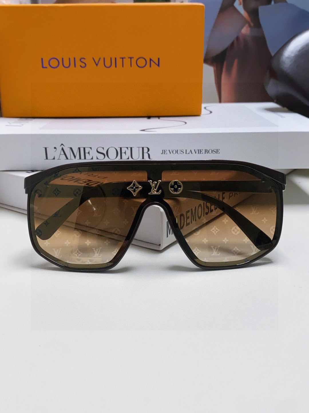 LV Full Monogram Shield Visor Sunglasses - Image 7