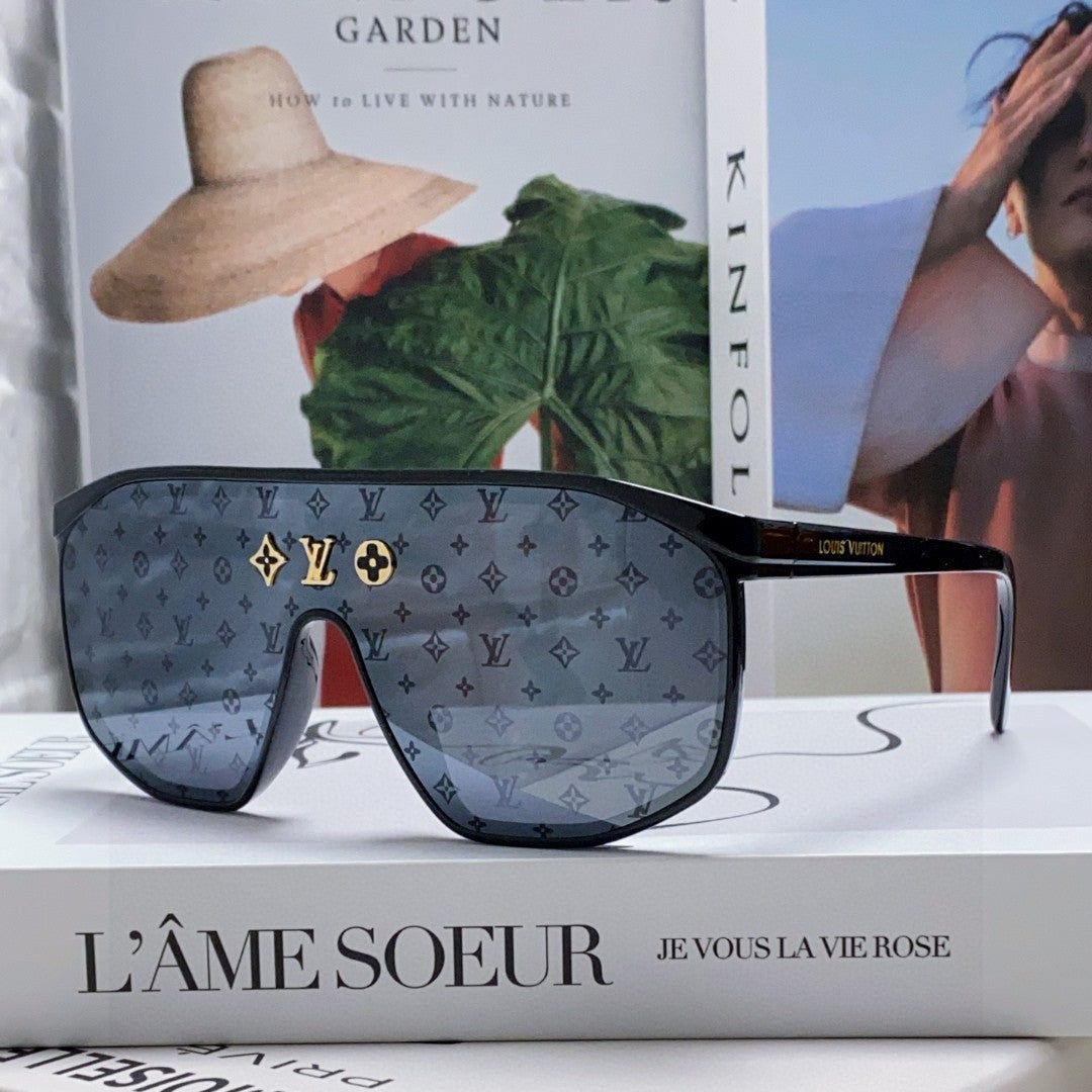 LV Full Monogram Shield Visor Sunglasses