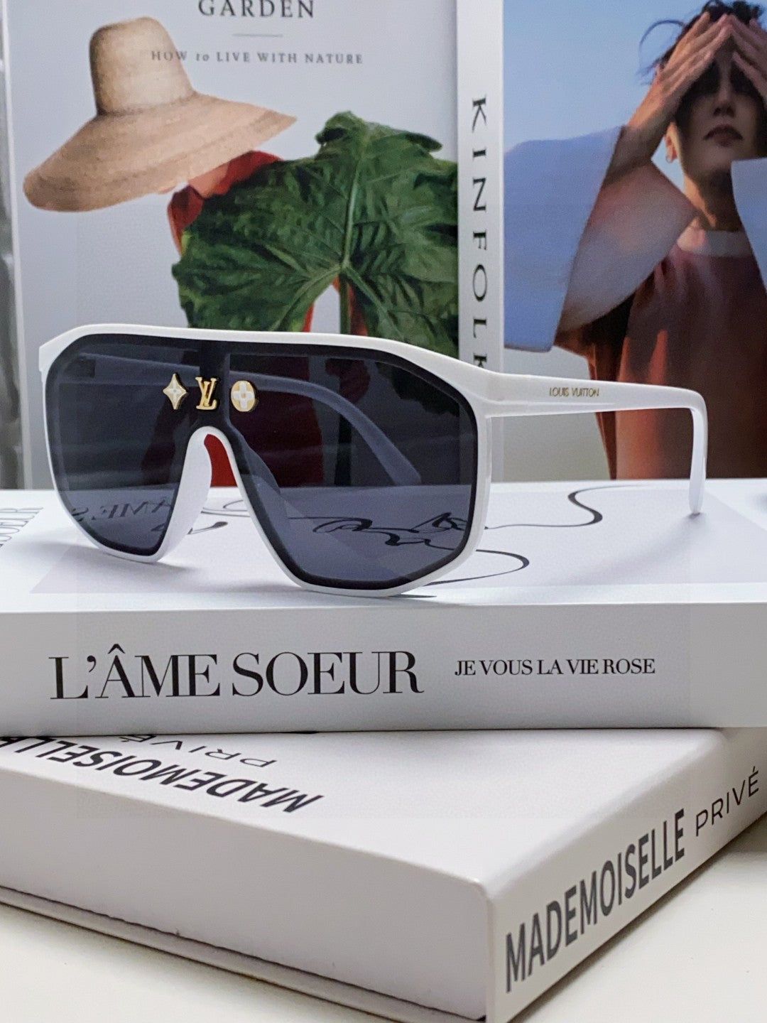 LV White Shield Monogram Sunglasses - Image 2
