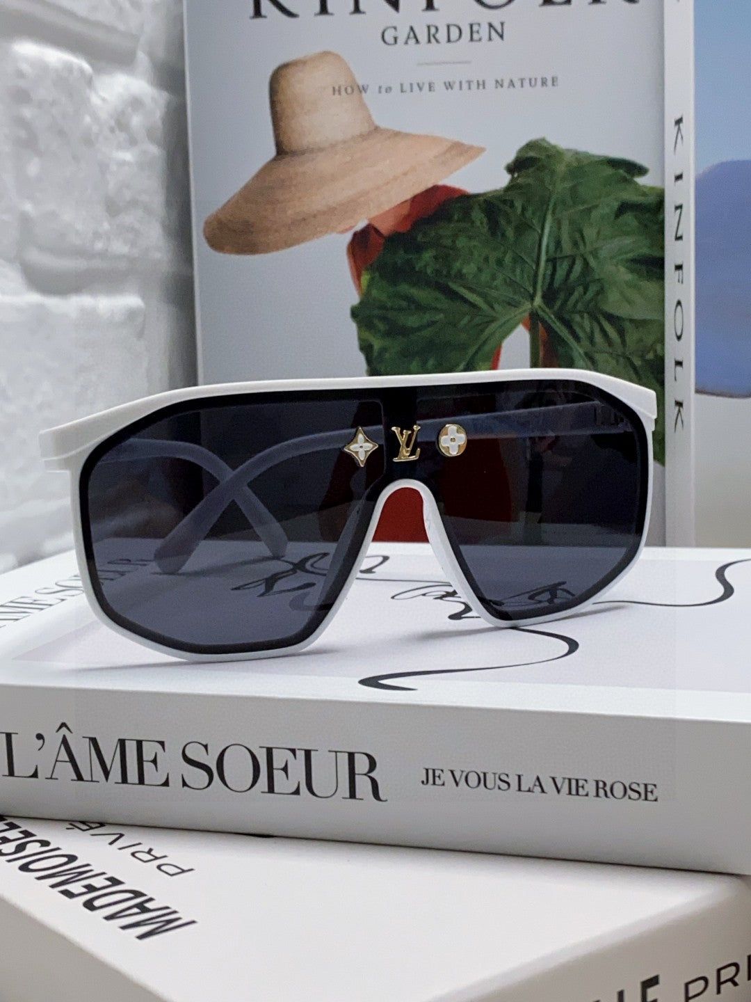 LV White Shield Monogram Sunglasses - Image 3