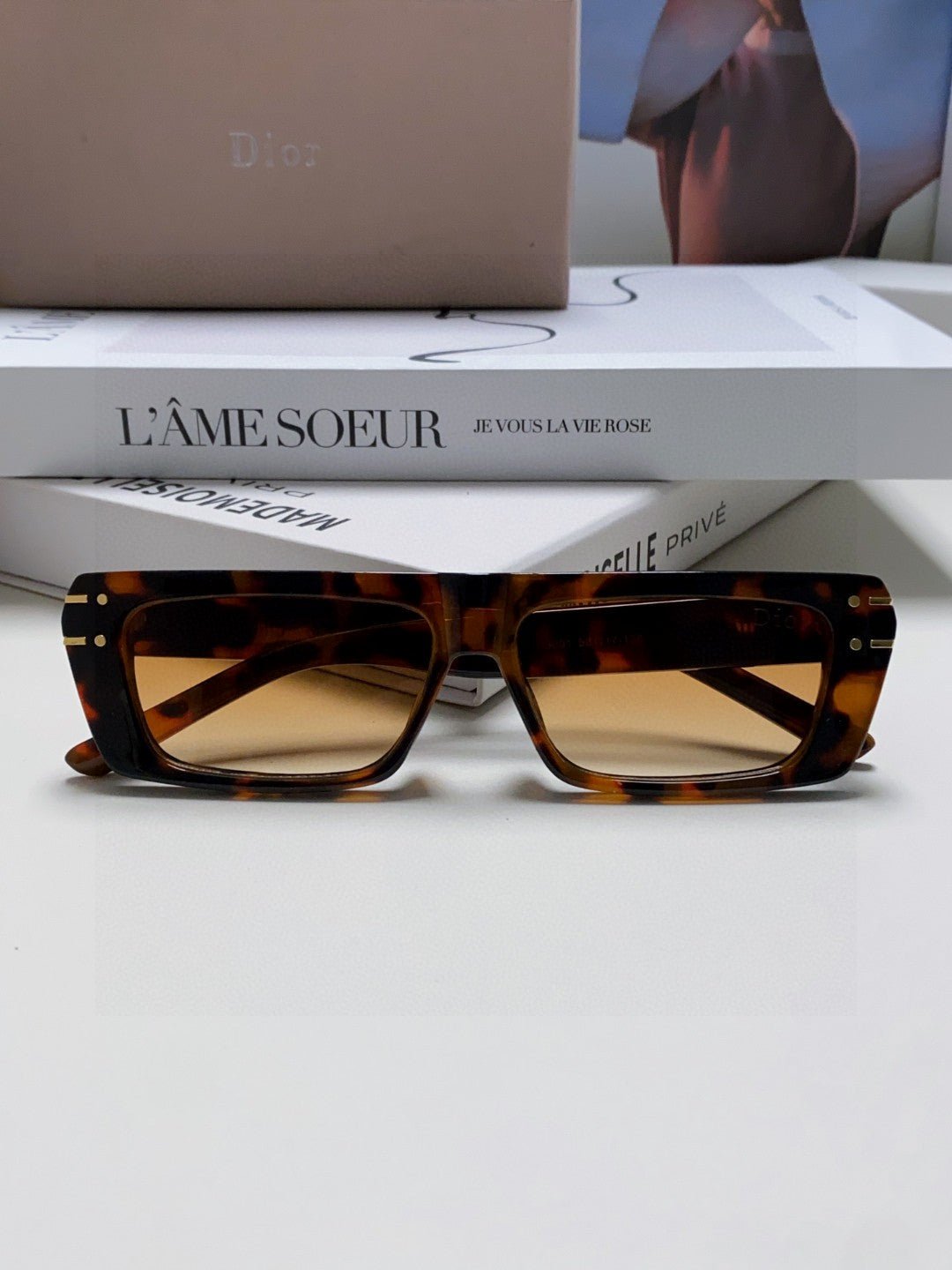 Dior Tortoise Acetate Square Brown Sunglasses - Image 8