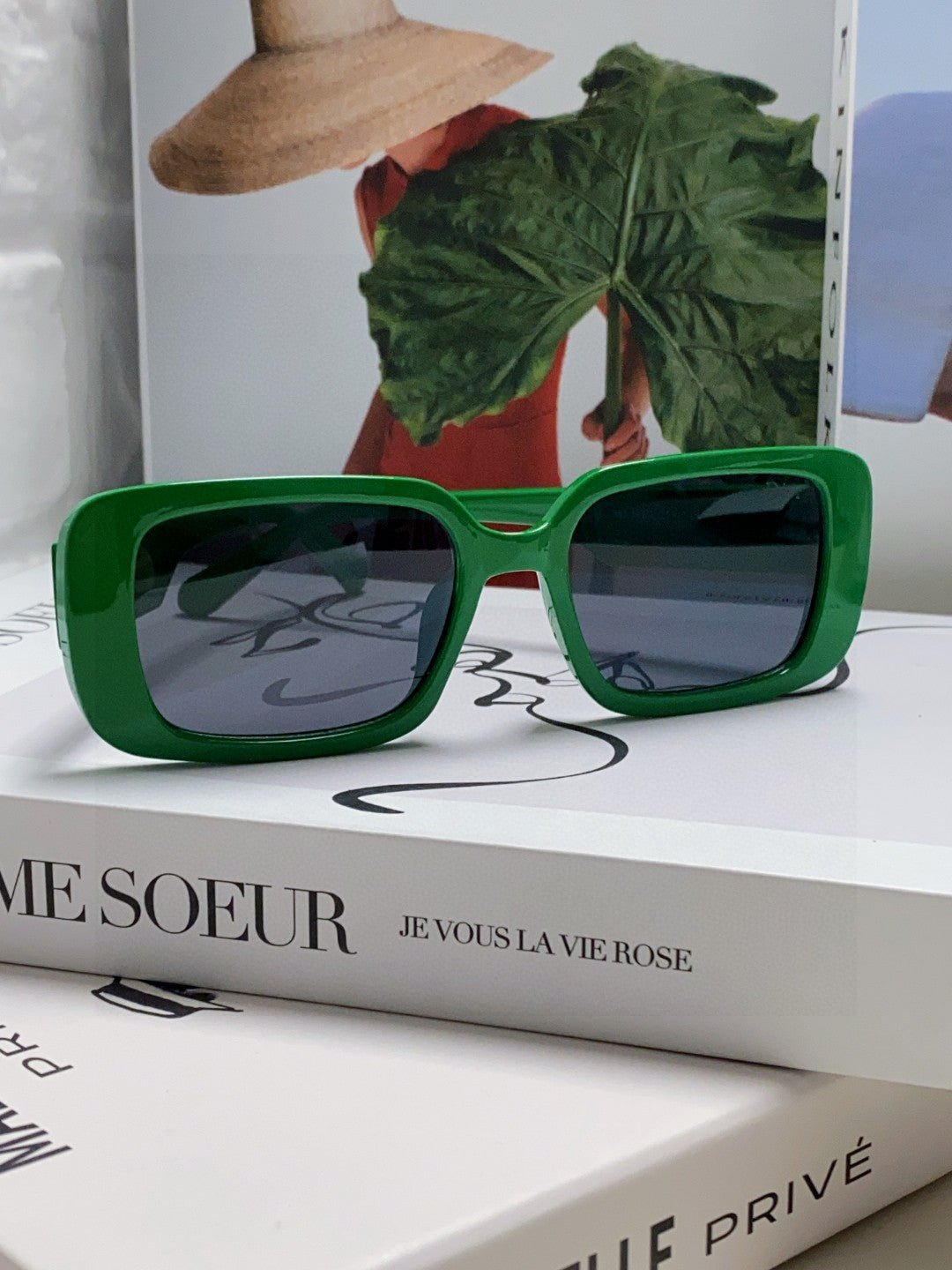 Alternative view of DIOR MONTAIGNE SUNGLASS 571594 IN GREEN ACETATE TEXT LOGO