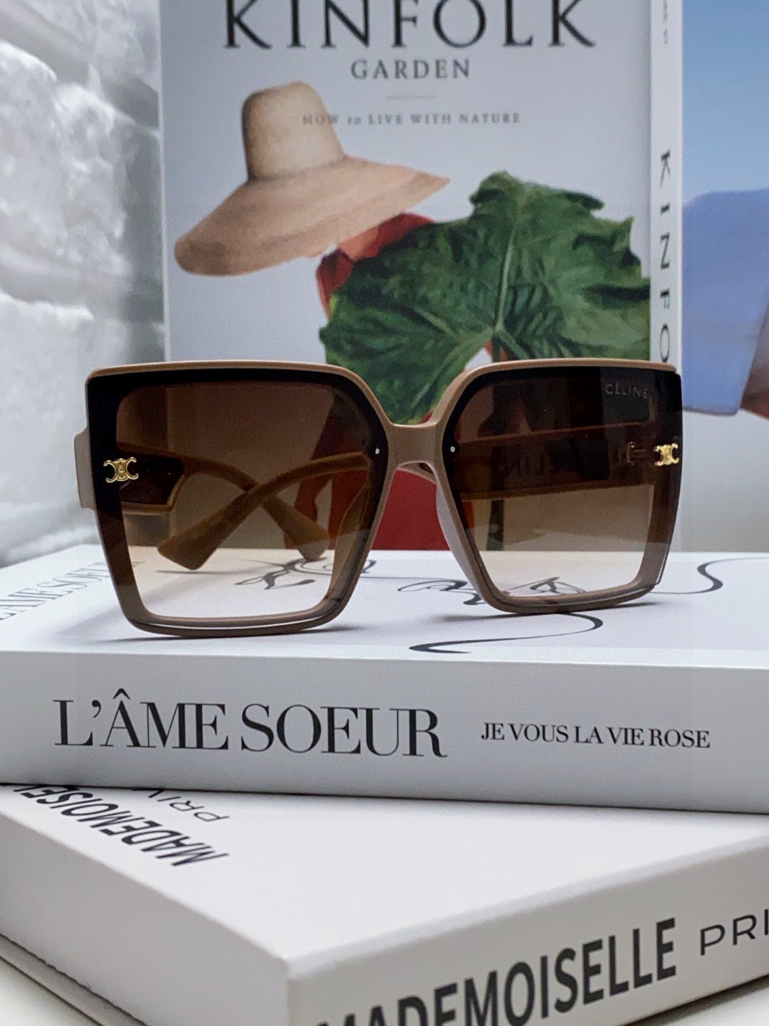 Alternative view of TRIOMPHE SUNGLASSES 573254 IN CAMEL ACETATE