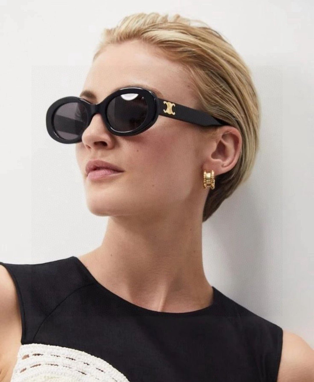 CELINE Black Oval Triomphe Shades - Image 15