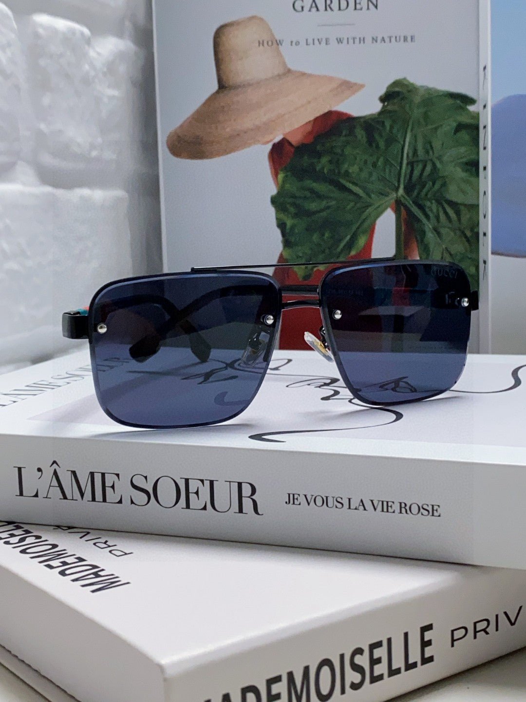 RECTANGULAR FRAME SUNGLASSES 576873 IN METAL - Image 10