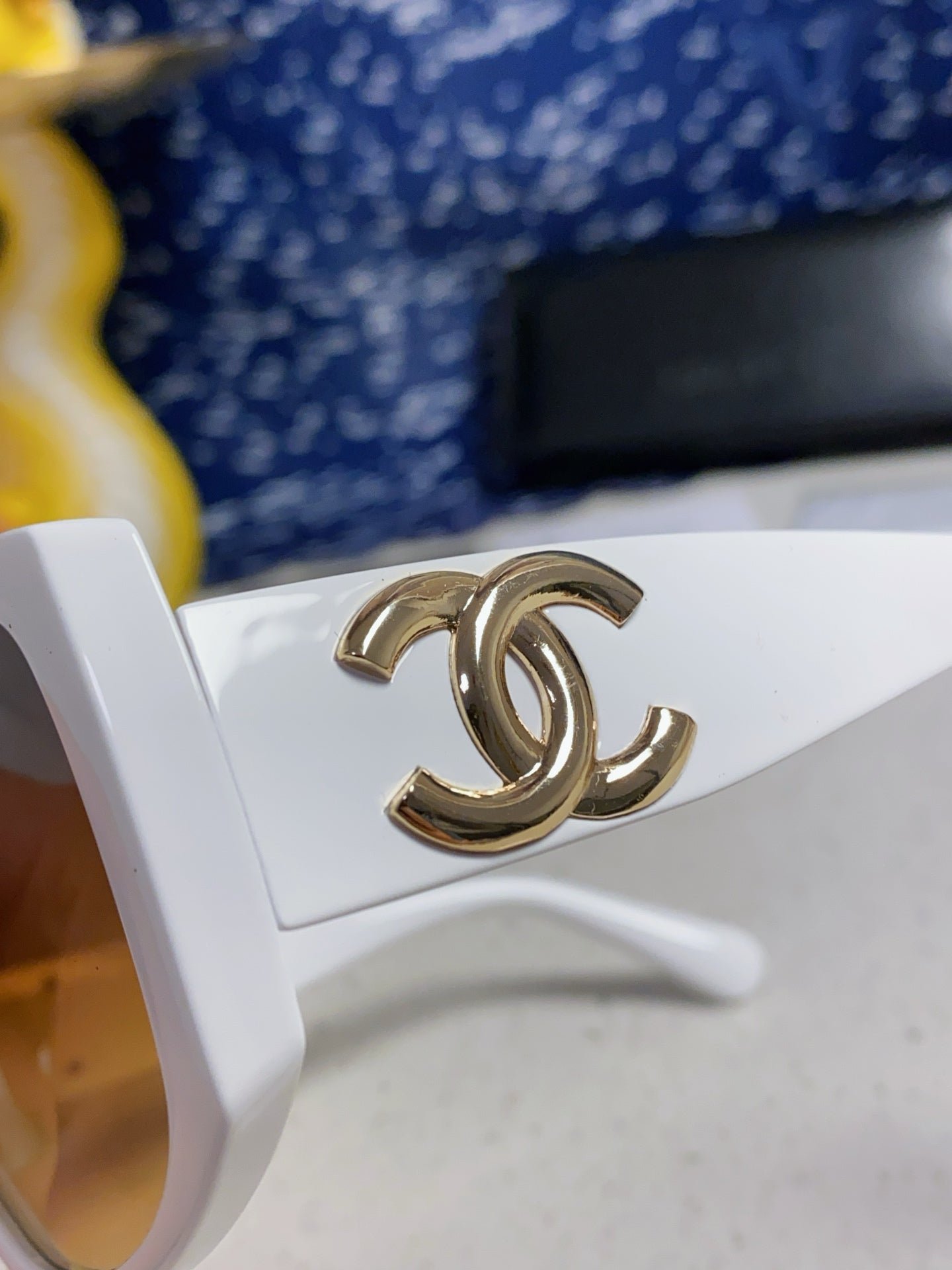 Alternative view of CHANEL SQUARE SUNGLASSES CH5495 IN WHITE ACETATE BROWN LENSES