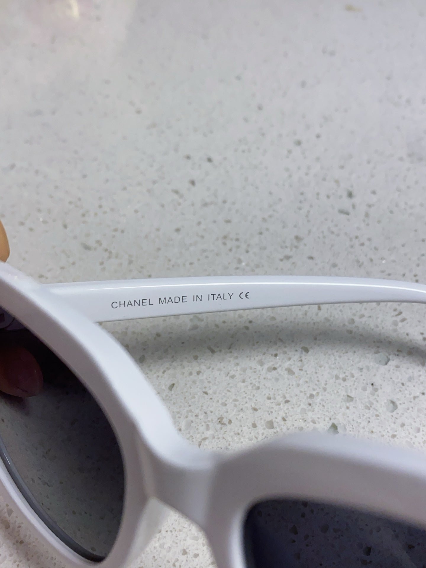 Chanel White Letter Square Sunglasses - Image 7
