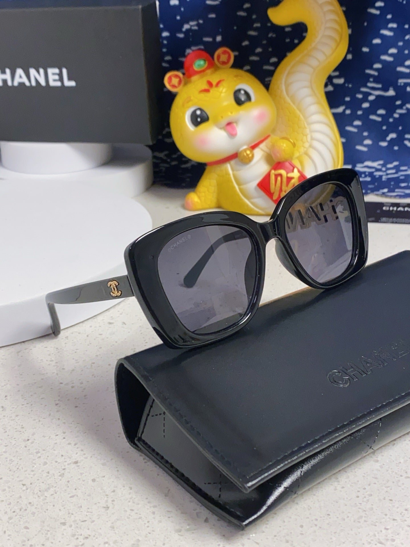 Chanel Gold Detail Square Sunglasses - Image 3