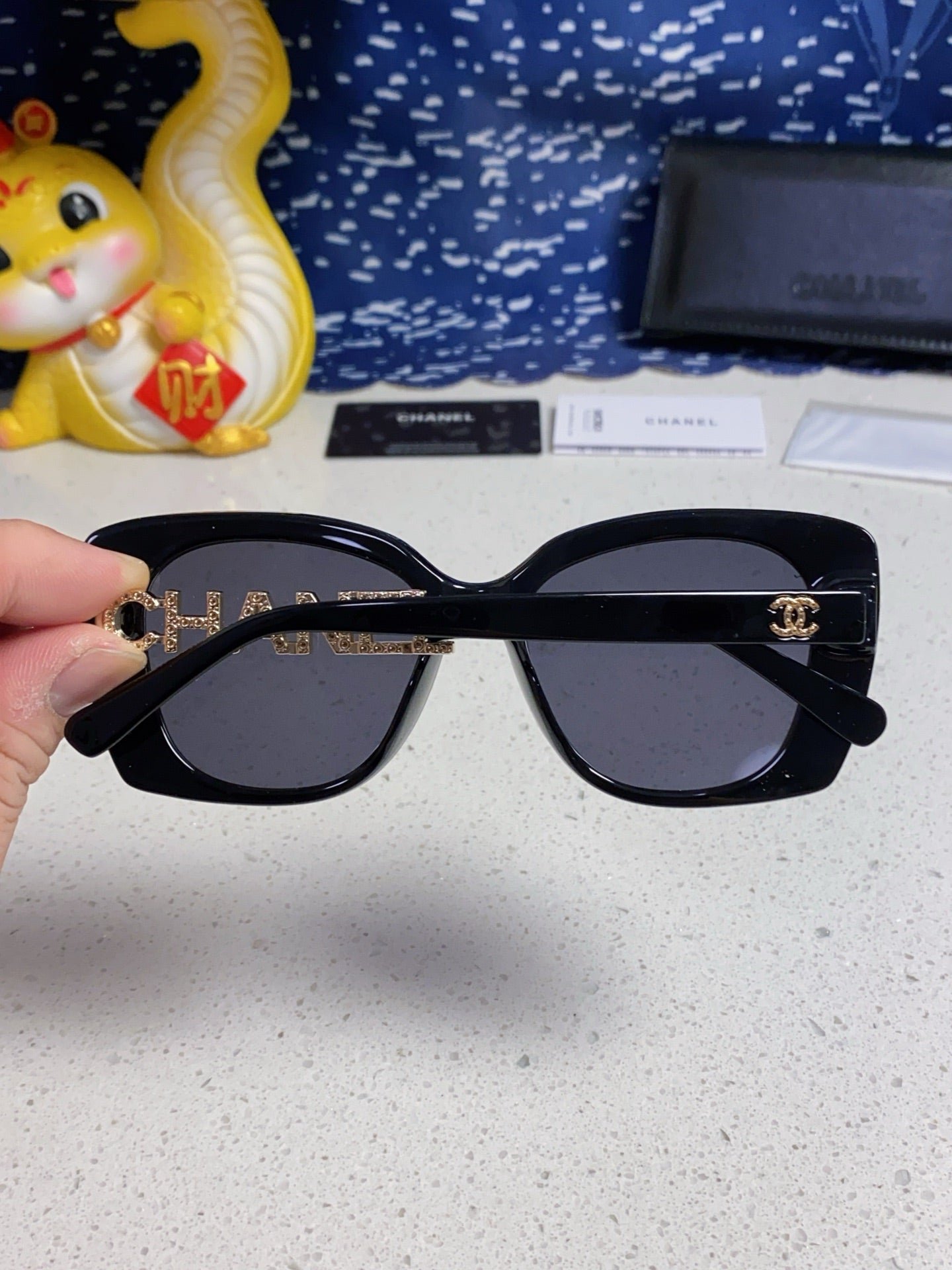 Chanel Gold Detail Square Sunglasses - Image 7
