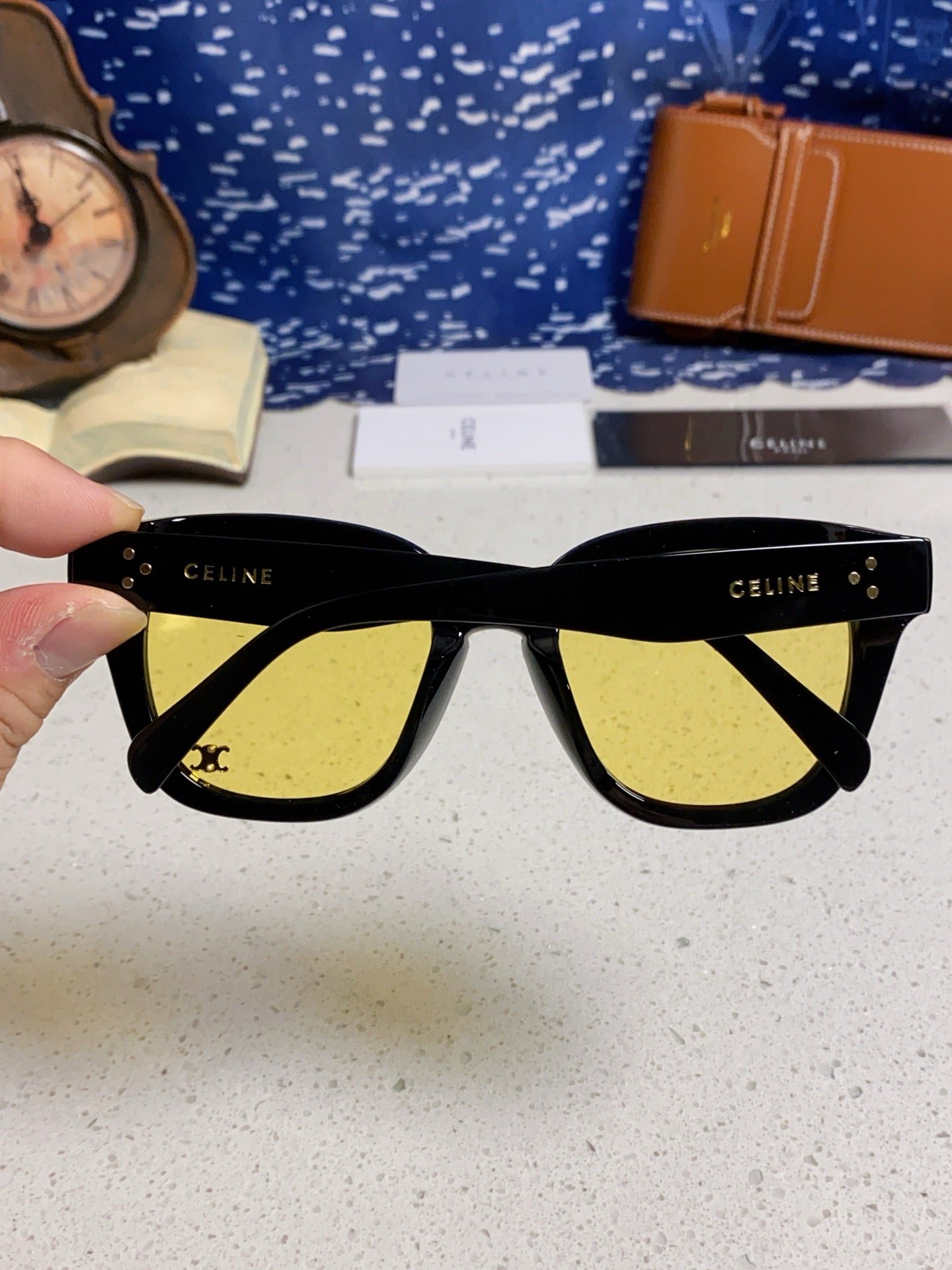 CELINE Olive Yellow Lens Shades - Image 4