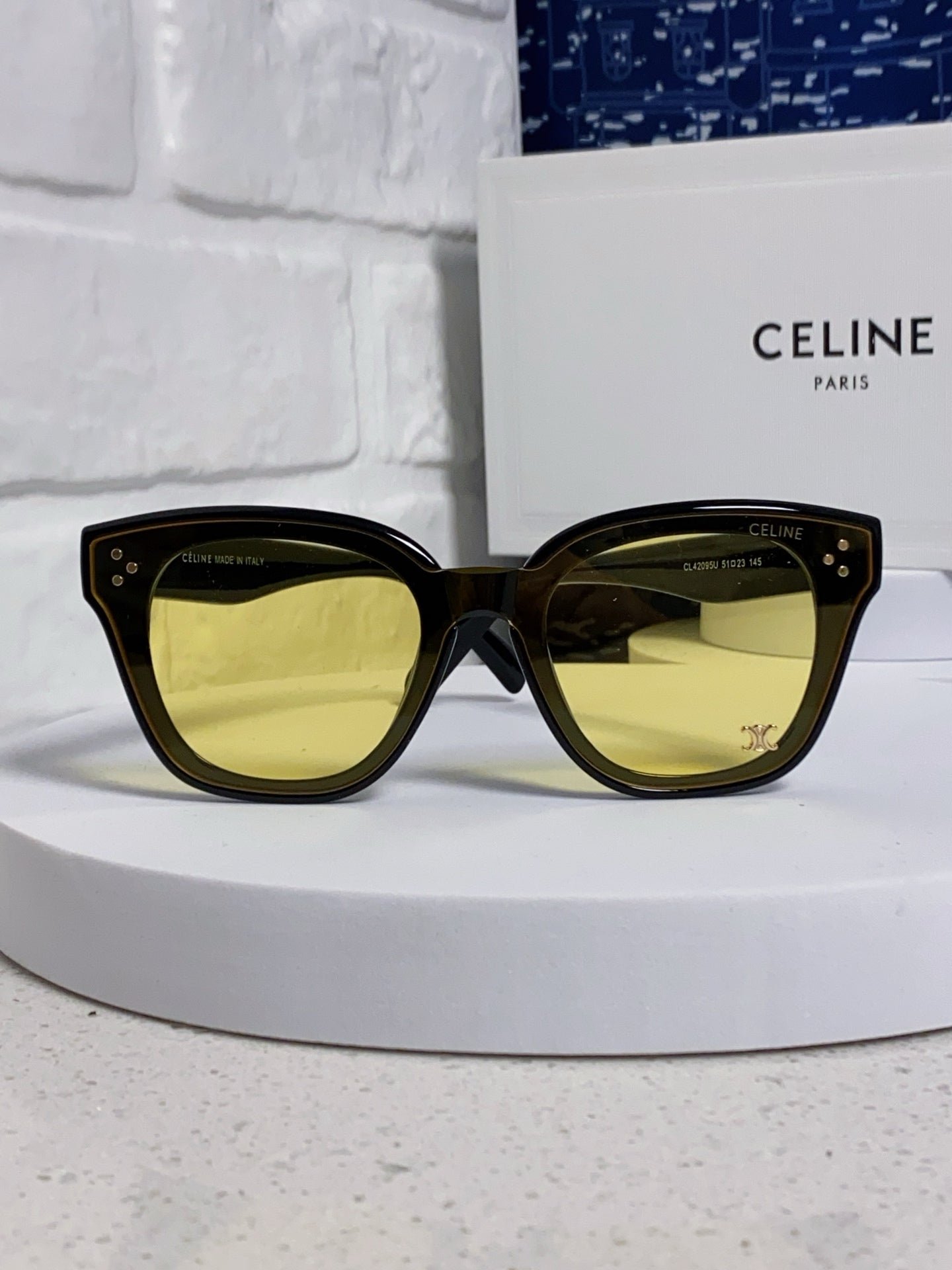 CELINE Olive Yellow Lens Shades - Image 5