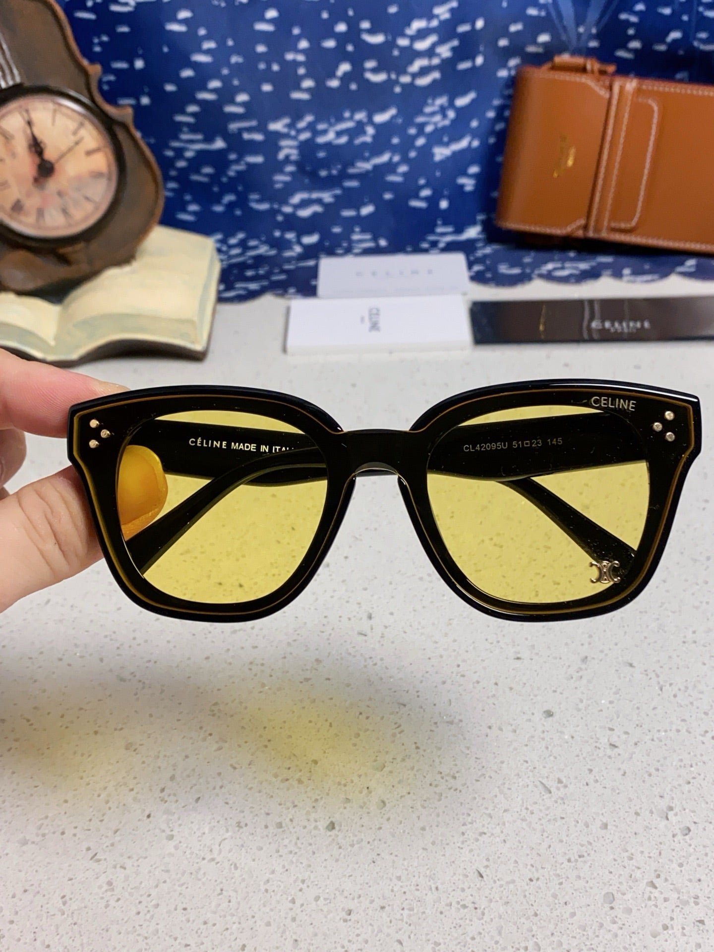 CELINE Olive Yellow Lens Shades - Image 6