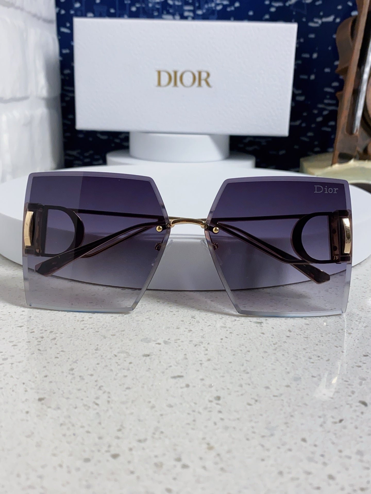 DIOR 30MONTAIGNE S7U SUNGLASS 578109 IN GOLD METAL GREY SMOKE LENSES - Image 5