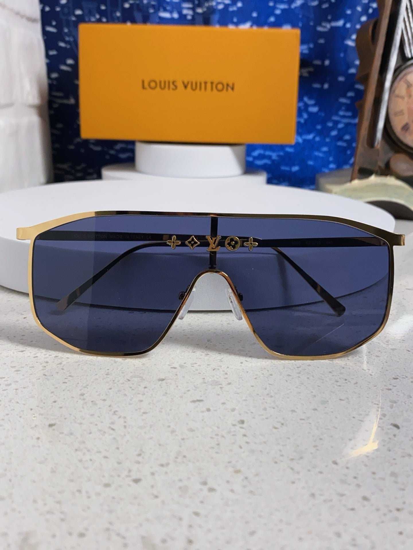 LV Gold Frame Dark Tint Lens Sunglasses - Image 3