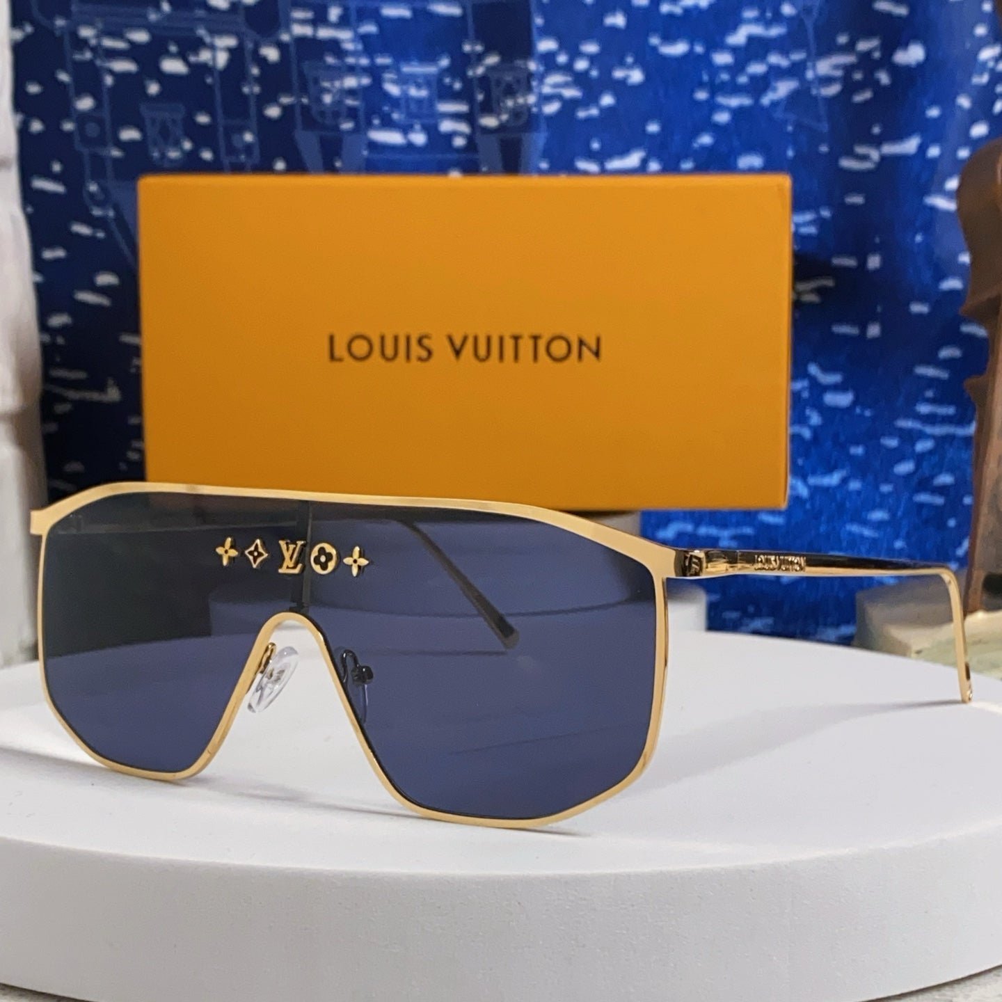 LV Gold Frame Dark Tint Lens Sunglasses
