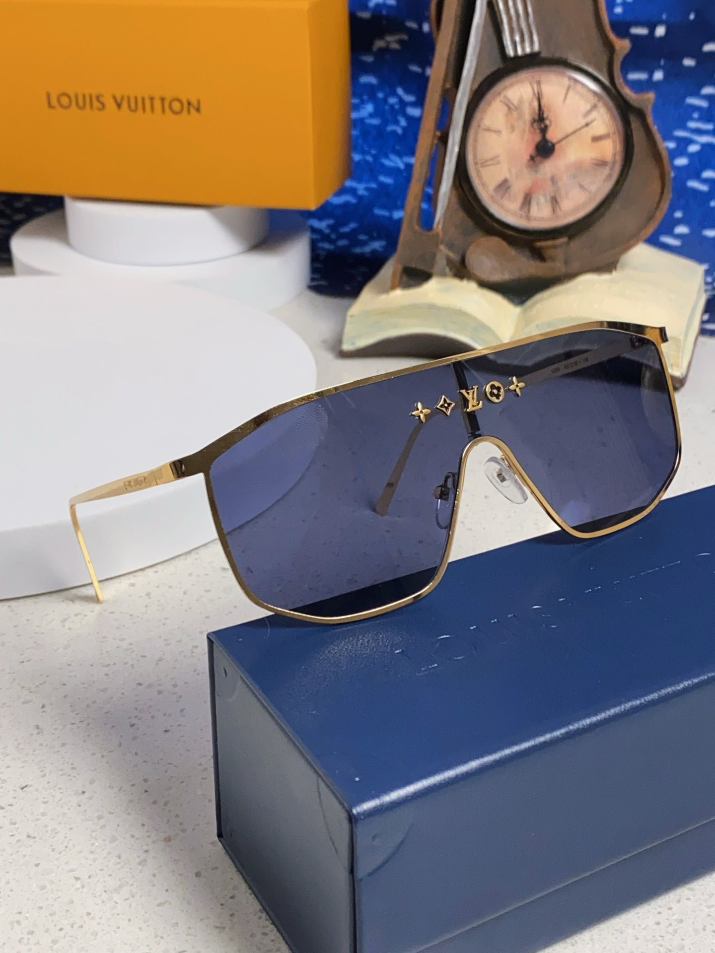 LV Gold Frame Dark Tint Lens Sunglasses - Image 4