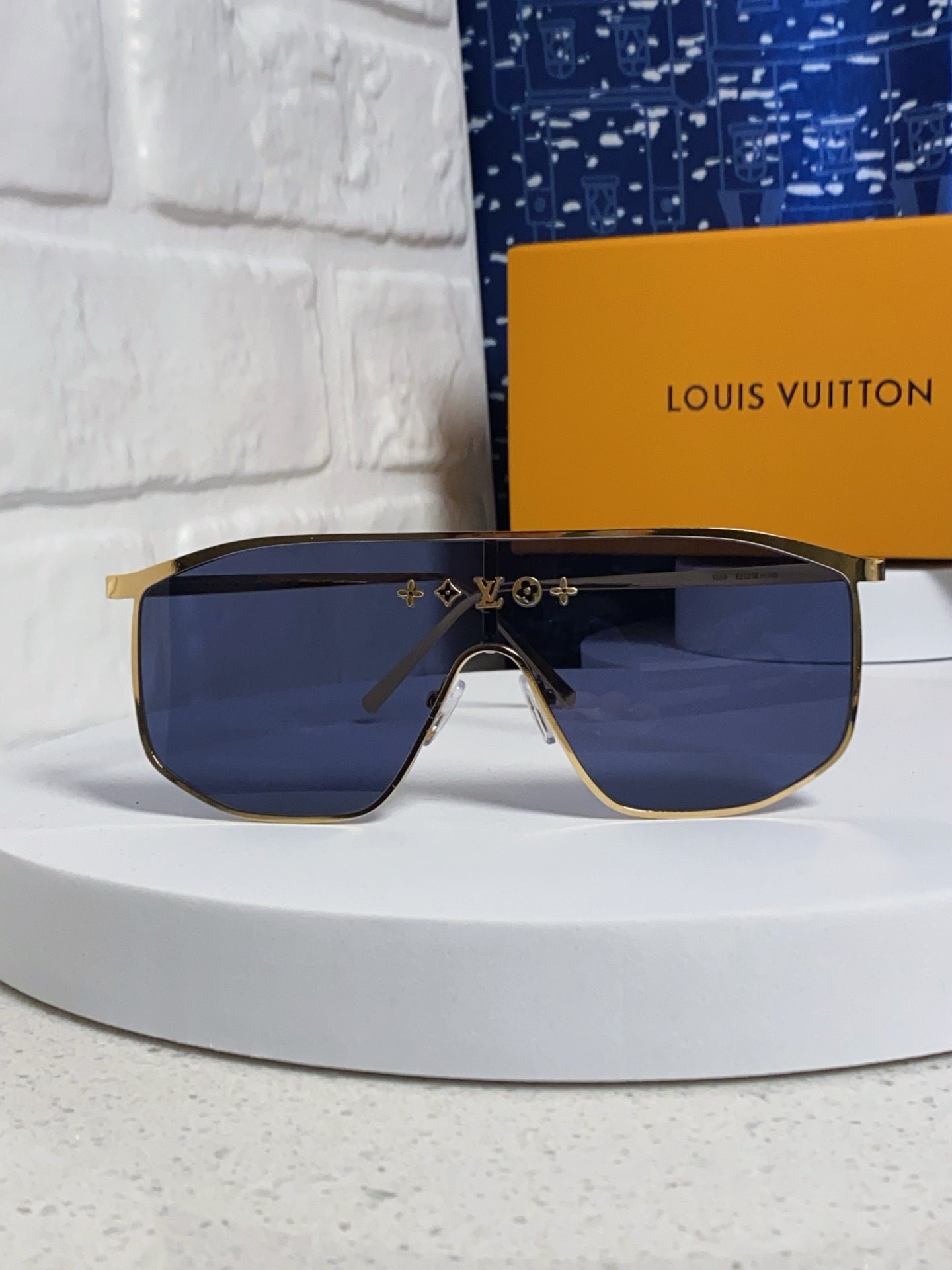 LV Gold Frame Dark Tint Lens Sunglasses - Image 6
