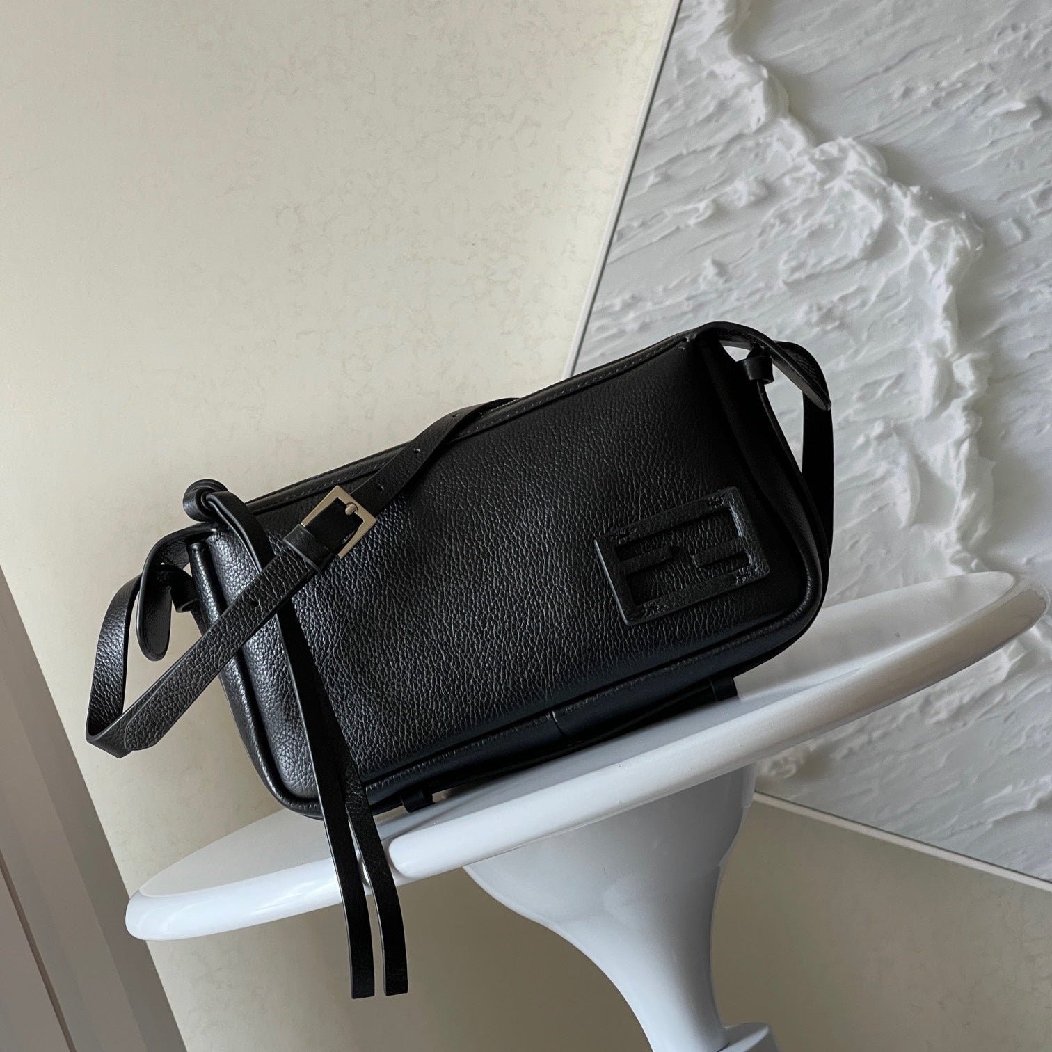 Fendi Simply Mini Black Grained Calfskin Bag