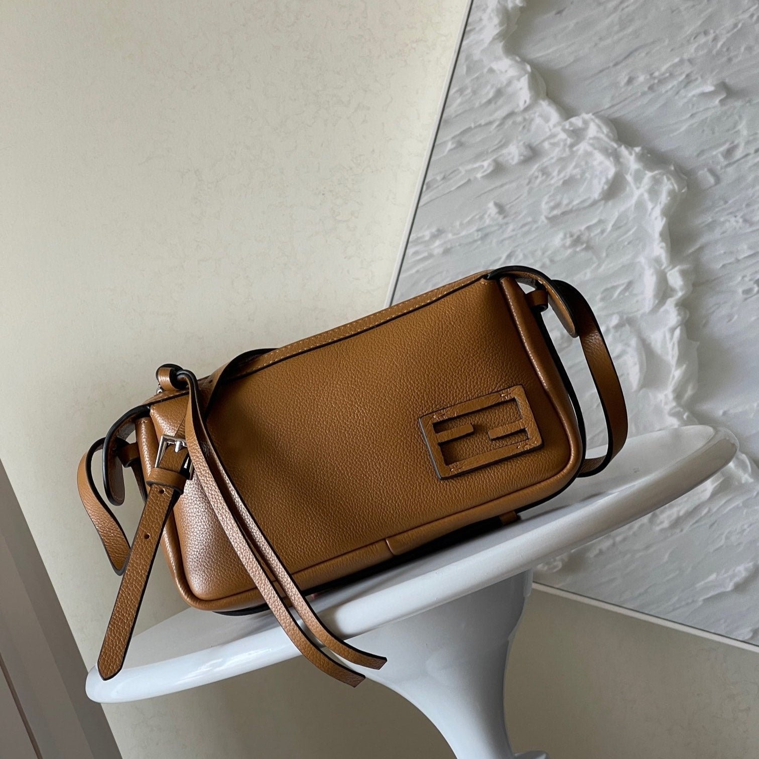Fendi Simply Mini Bronze Brown Grained Calfskin
