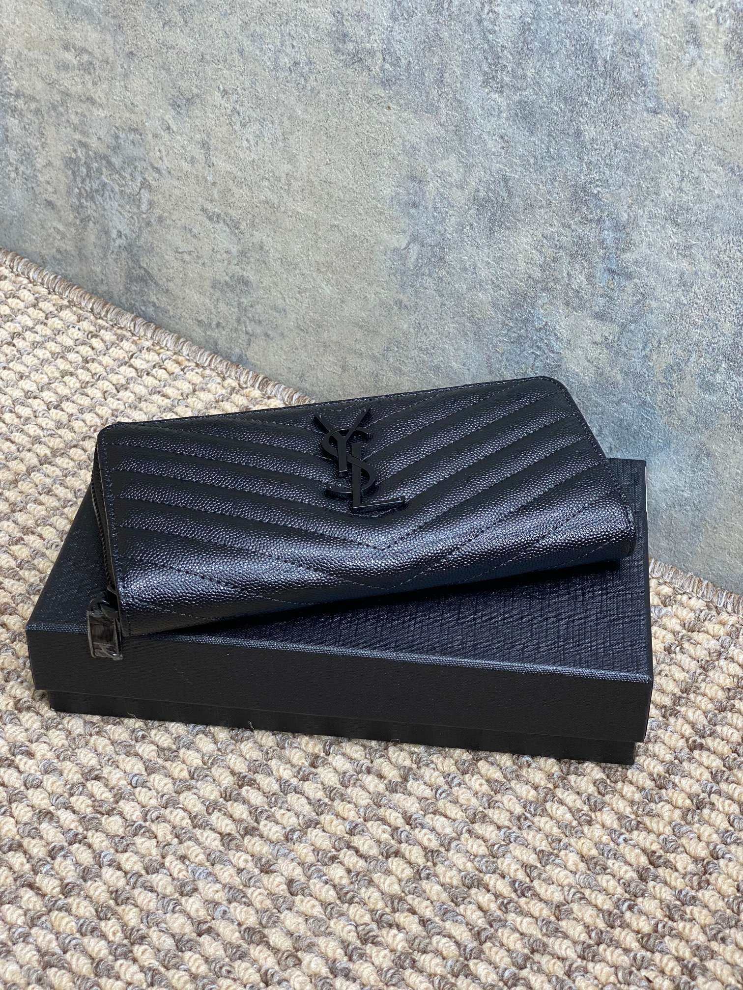 Alternative view of YSL Quilted Leather Zip Wallet
