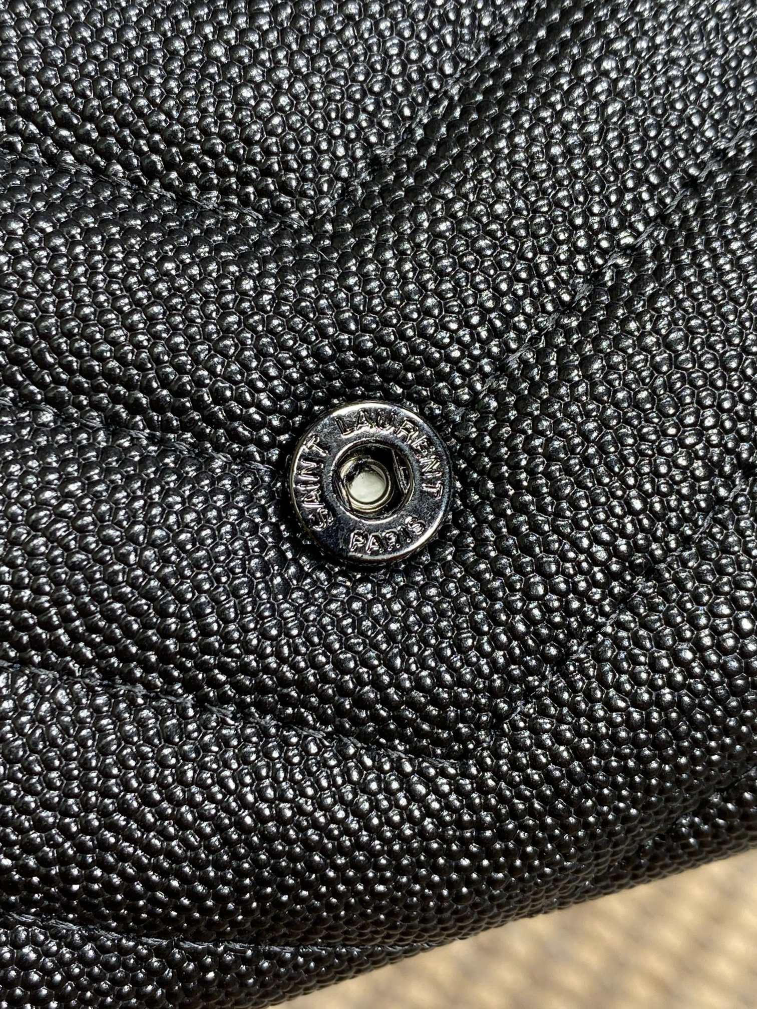 YSL Black V-Quilted Leather Envelope Wallet - Image 3
