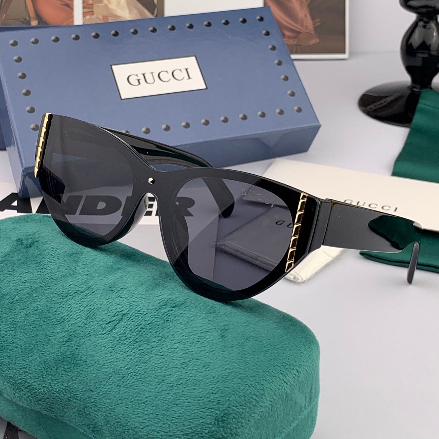 Alternative view of Gucci Black Cat-eye Sunglasses