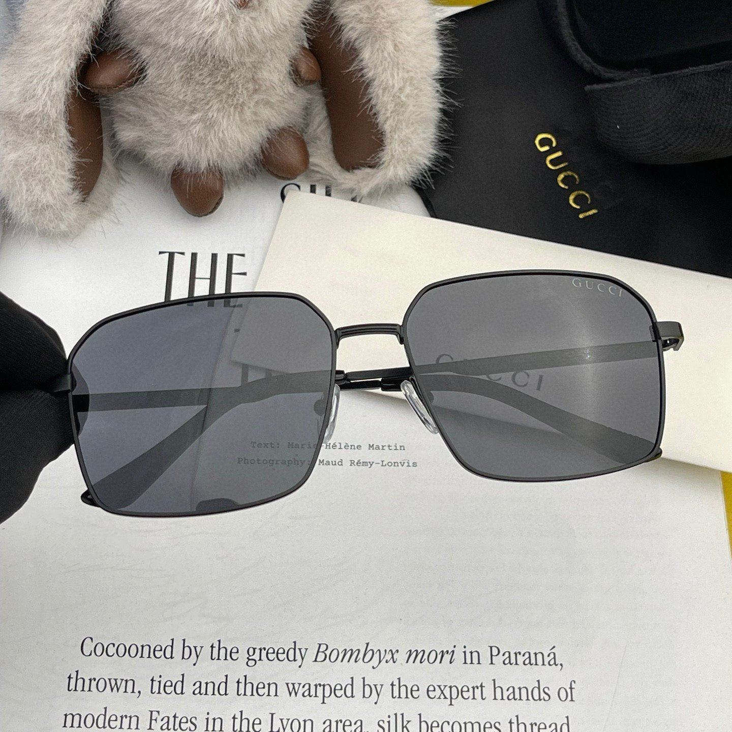 GUCCI Brown Lens Rose Gold Sunglasses - Image 5