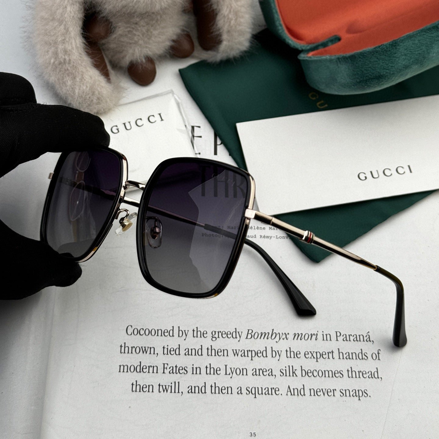 Alternative view of SQUARE FRAME SUNGLASSES G1640 IN METAL